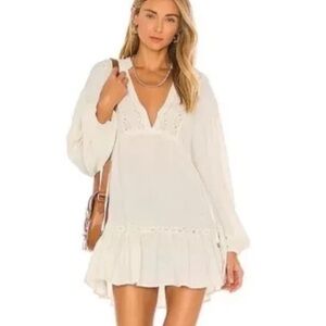 New Free Peope Rugged Beauty Boho Swing Dress in Ecru Size XS